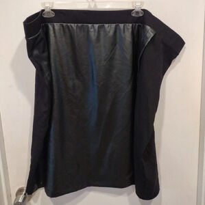 NWT Liz Claiborne Black Faux Leather Front Ponte Knit Pencil Skirt Sz 4X-Career